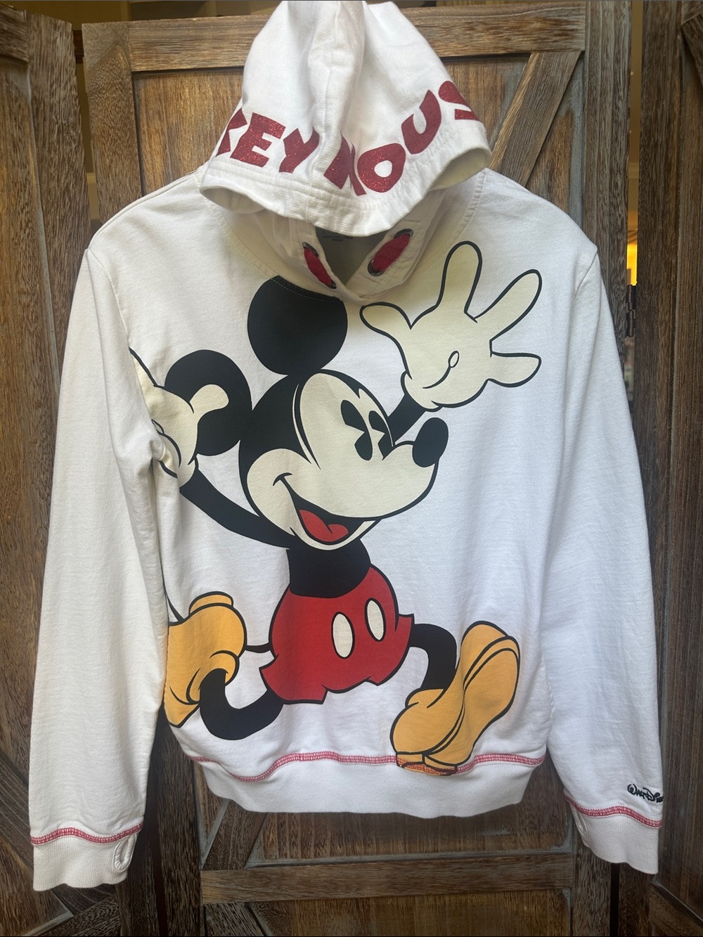 Walt Disney World Authentic Original Mickey Mouse Hoodie Sweatshirt Girls Large